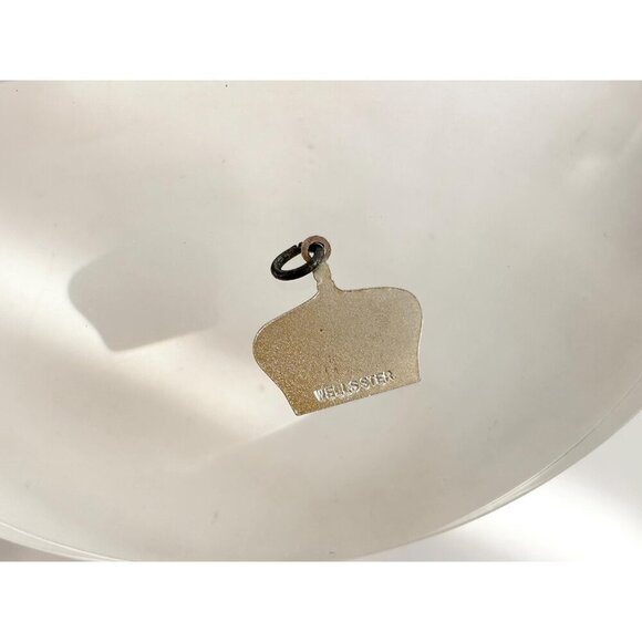 Crown Shaped Hand Carved 925 Wells Sterling Silver Vintage Pendant | Charm - Picture 6 of 7